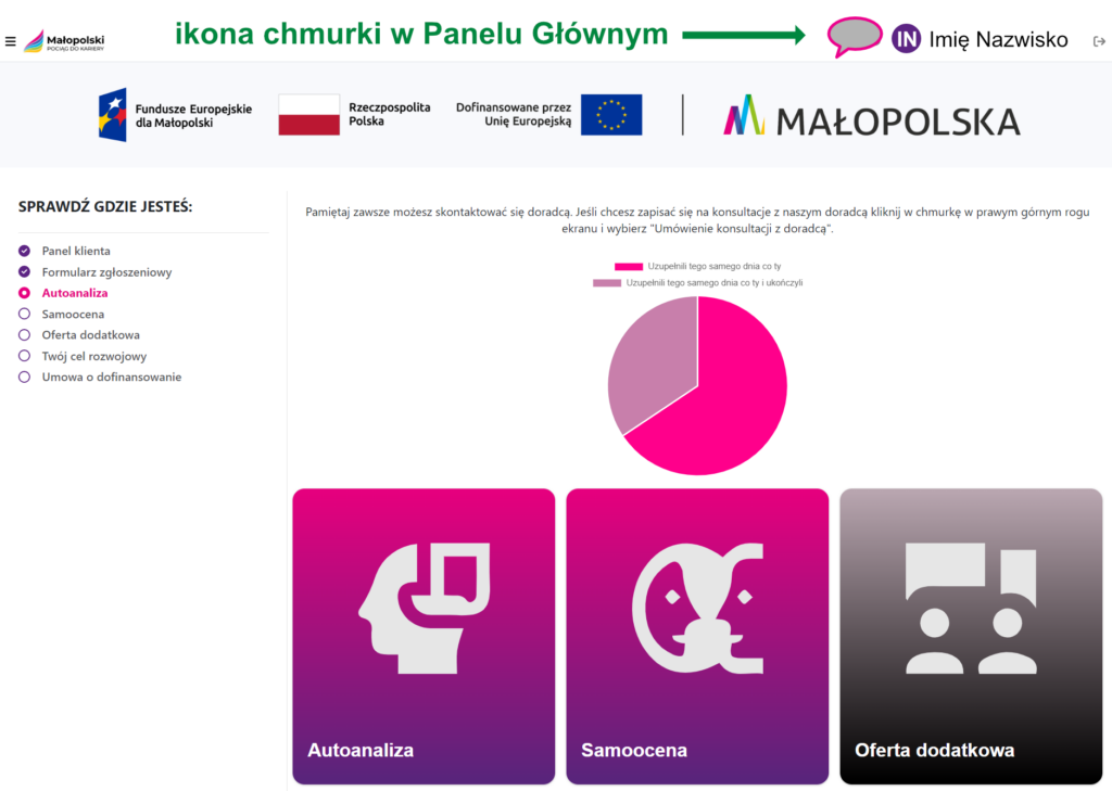 zrzut ekranu z panelu klienta