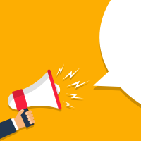 Ręka trzymająca megafon